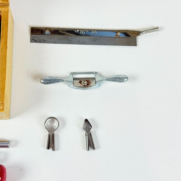 Vintage X-Acto Workshop Crafting Tools Kit Wooden Box Blades Incomplete Set - Picture 6 of 11